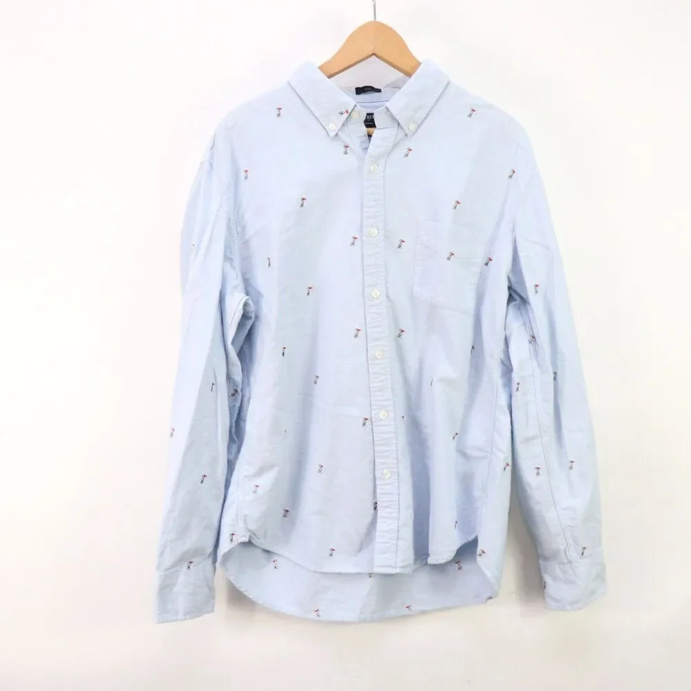 J. Crew Slim Oxford Button Down Pelican Shirt XL